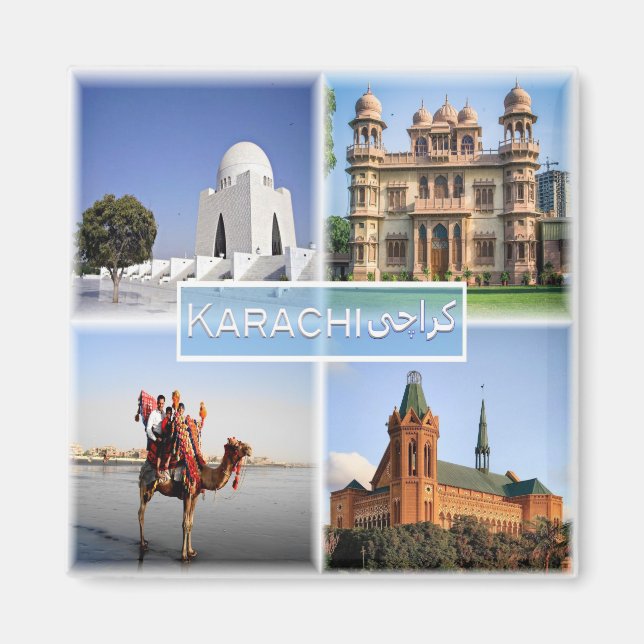 zSA007 KARACHI, Saudiarabien, Asien, Frankrike Magnet (Framsidan)