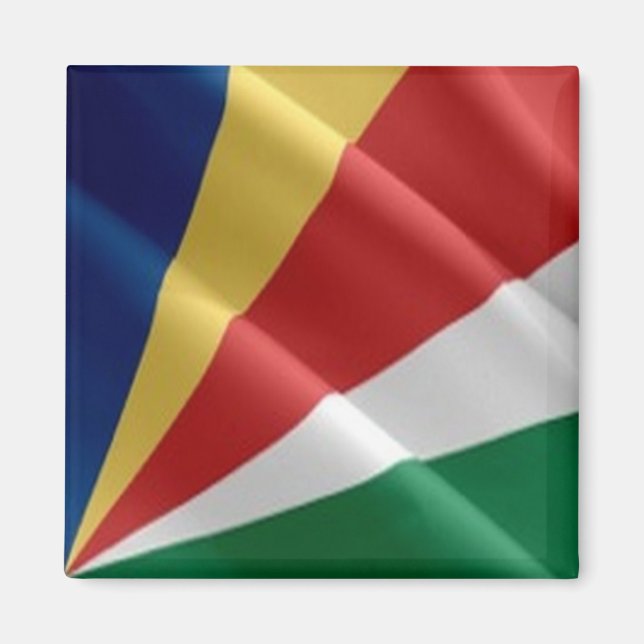 zSC002 SEYCHELLES, Flagga, Afrika, kylskåp Magnet (Framsidan)