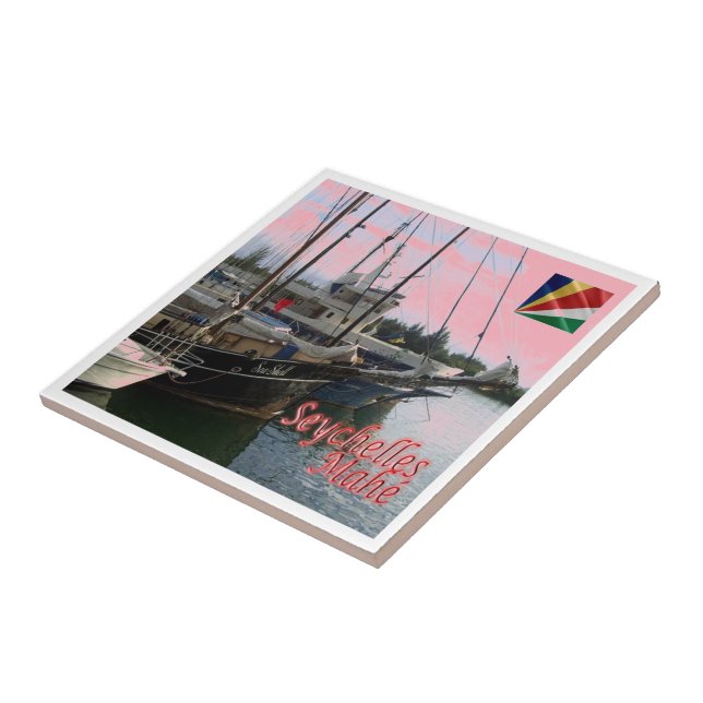 zSC012 MAHE'Harbour, Seychellerna, Afrika Kakelplatta (Sidan)