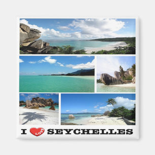 zSC013 SEYCHELLES I Kärlek, Mosaic, Afrika, Fridge Magnet