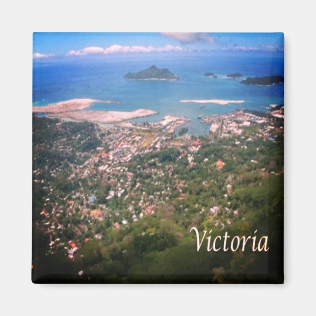 zSC020 VICTORIA, Seychellerna, Afrika, Fridge Magnet (Framsidan)