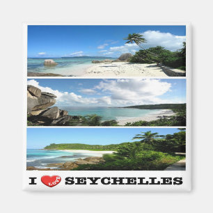 zSC022 SEYCHELLES, I Kärlek, Mosaic, Afrika, Fridg Magnet