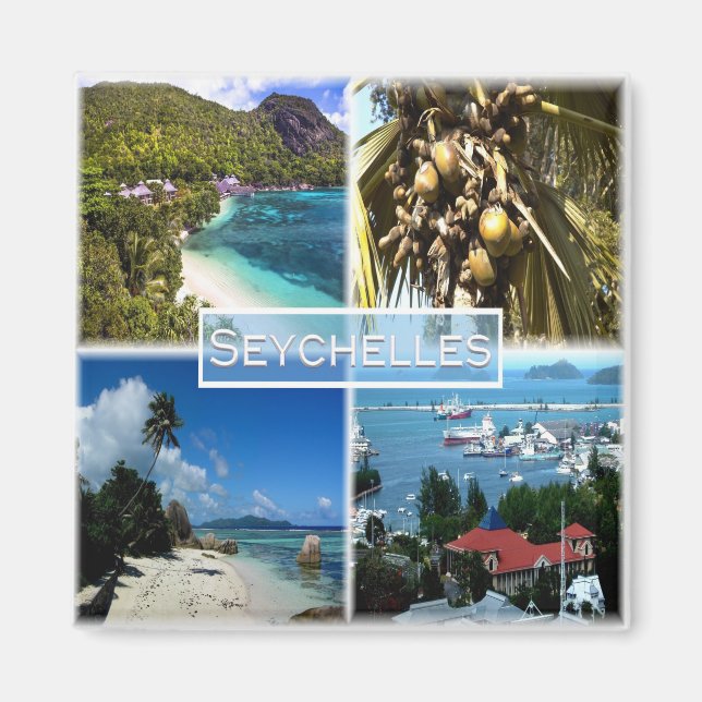 ZSC025 SEYCHELLES, Mosaic, Afrika, Fridge Magnet (Framsidan)