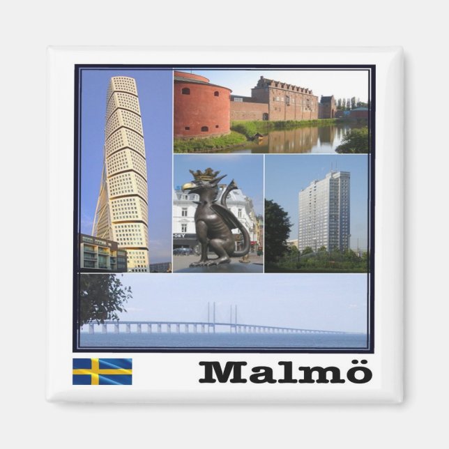 zSE011 MALMÖ, Sverige, Europa, Frankrike Magnet (Framsidan)