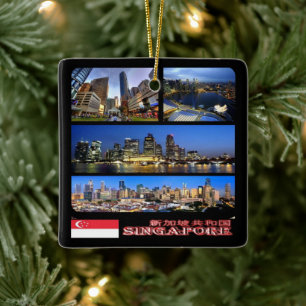 zSG003 SINGAPORE collage LEJON CITY, Asien, Julgransprydnad Keramik