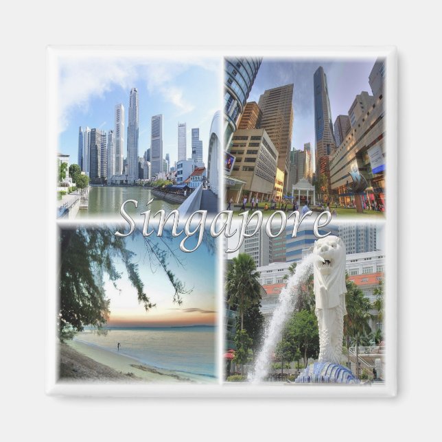 zSG005 SINGAPORE by day LEJON CITY, Asia, Fridge Magnet (Framsidan)