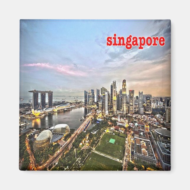 zSG009 SINGAPORE view LEJON CITY, Asia, Fridge Magnet (Framsidan)