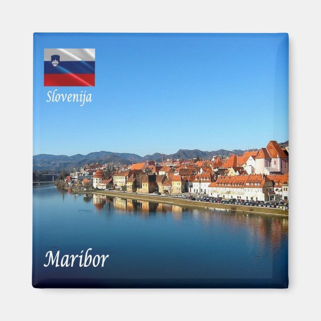 zSI013 DRAVA I MARIBOR, Slovenien, Europa, Fridge Magnet (Framsidan)
