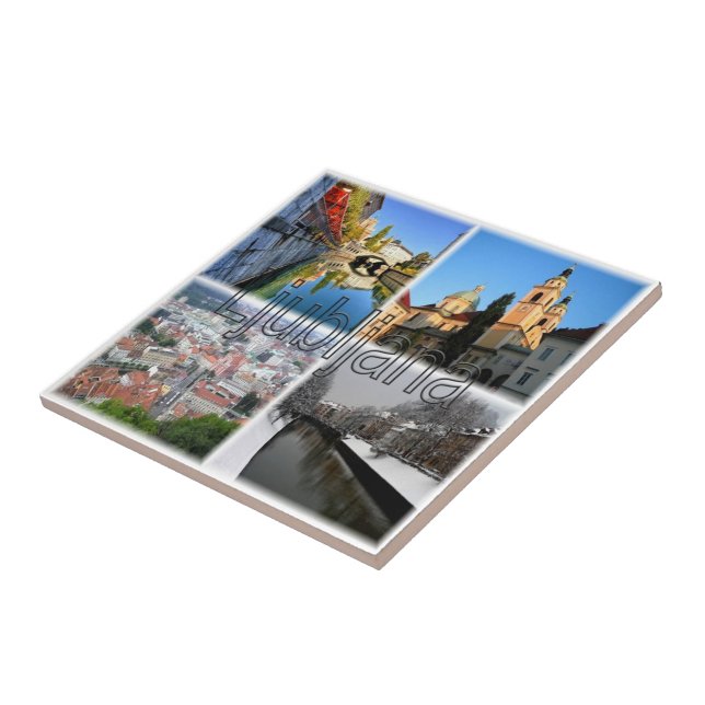 zSI016 LJUBLJANA, Slovenien, Europa, Kakelplatta (Sidan)