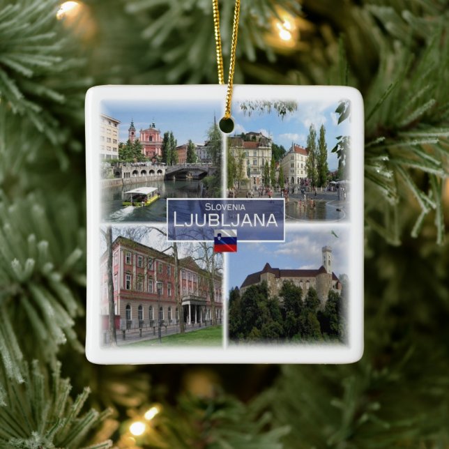 zSI017 LJUBLJANA, Slovenien, Europa, Julgransprydnad Keramik (Träd)