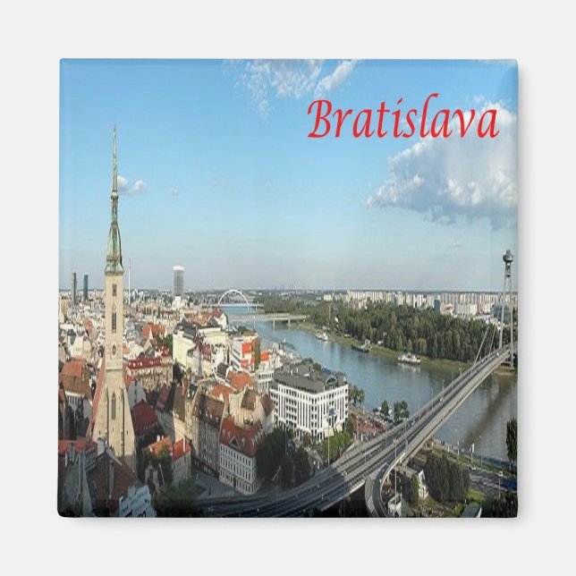 zSK006 BRATISLAVA, DANUBE, Slovakien, Europa, Frid Magnet (Framsidan)