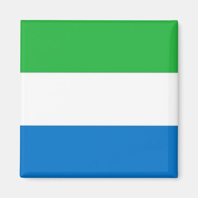 zSL001 SIERRA LEONE Flagga, Afrika, Fridge Magnet (Framsidan)