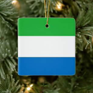 zSL001 SIERRA LEONE Flagga, Afrika Julgransprydnad Keramik