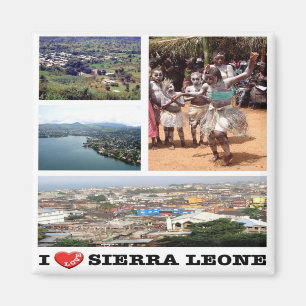 zSL006 SIERRA LEONE, I Kärlek, Mosaic, Afrika, Fri Magnet