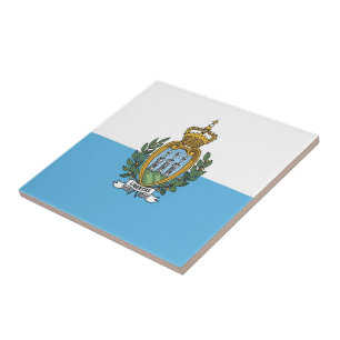 zSM001 SAN MARINO FLAGGA, Europa Kakelplatta