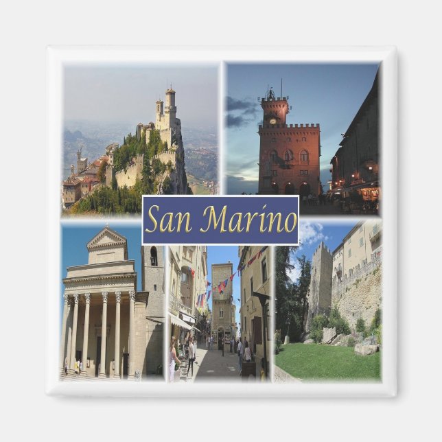 zSM003 SAN MARINO, Europa, Fridge Magnet (Framsidan)