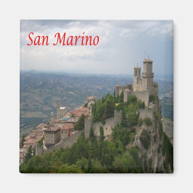zSM007 MONTE TITANO panorama, San Marino, Fridge Magnet (Framsidan)