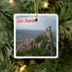 zSM007 MONTE TITANO panorama, San Marino, Julgransprydnad Keramik