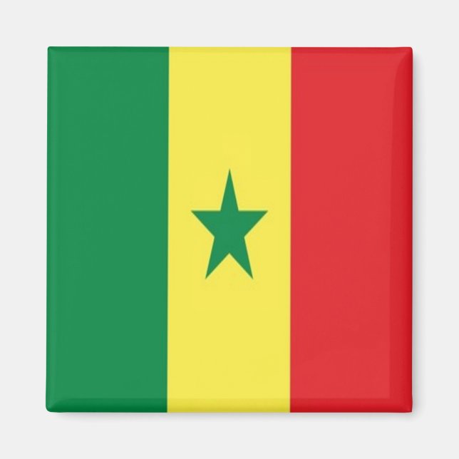 zSN001 SENEGAL, Flagga, Afrika, Fridge Magnet (Framsidan)