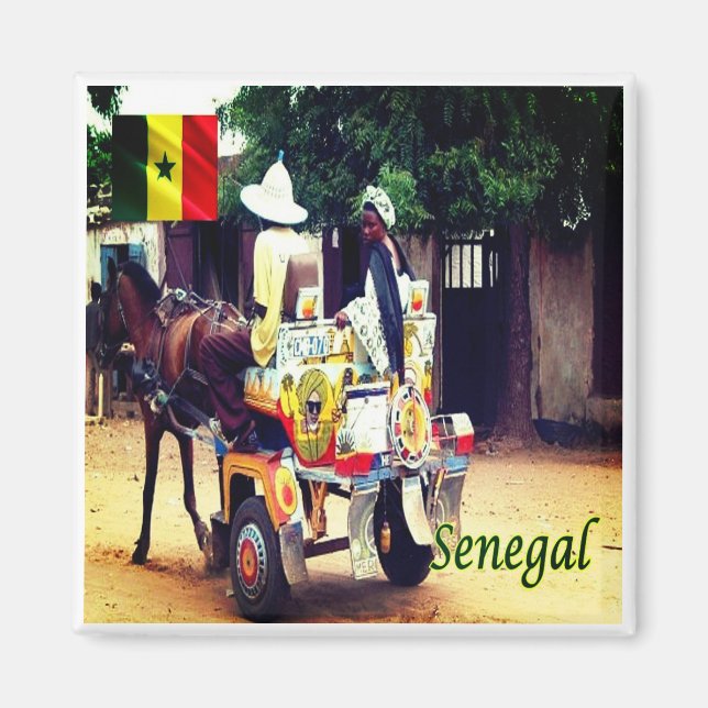 zSN003 SENEGAL, Buggy Taxi, Afrika, Fridge Magnet (Framsidan)