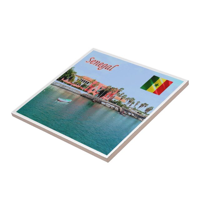 zSN008 SENEGAL, ön Gorée, Port Kakelplatta (Sidan)