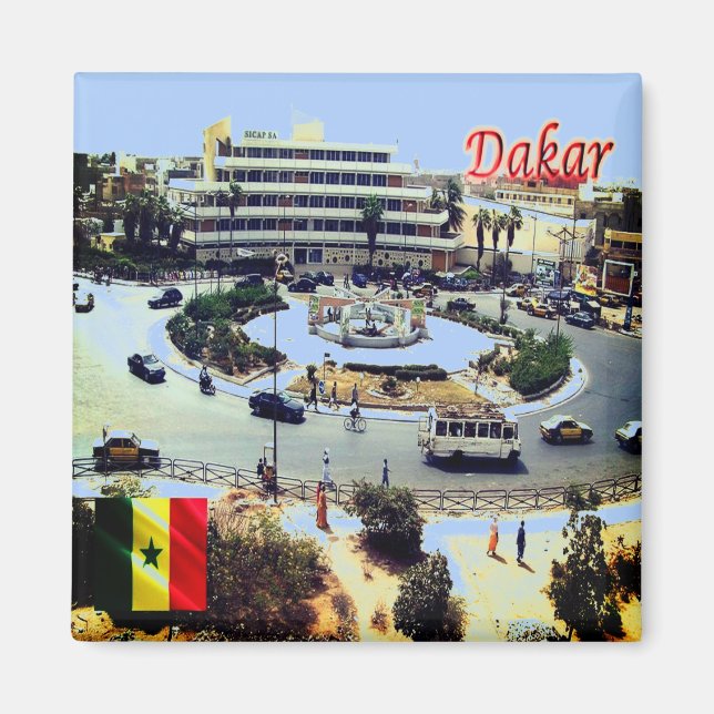zSN010 SENEGAL, flygvy, Afrika, färd Magnet (Framsidan)