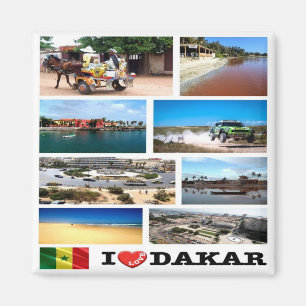 zSN013 DAKAR I Kärlek, Mosaic, Senegal, Fridge Magnet