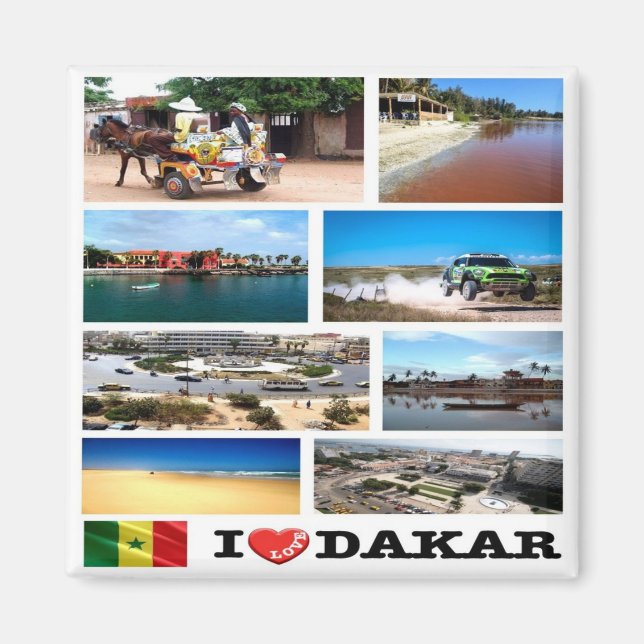 zSN013 DAKAR I Kärlek, Mosaic, Senegal, Fridge Magnet (Framsidan)