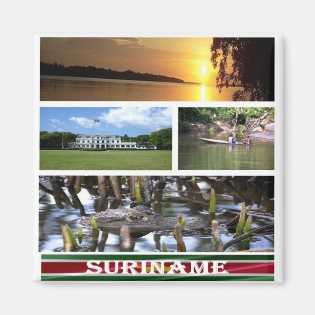 zSR003 SURINAME, Mosaic, Amerika, Fridge Magnet (Framsidan)