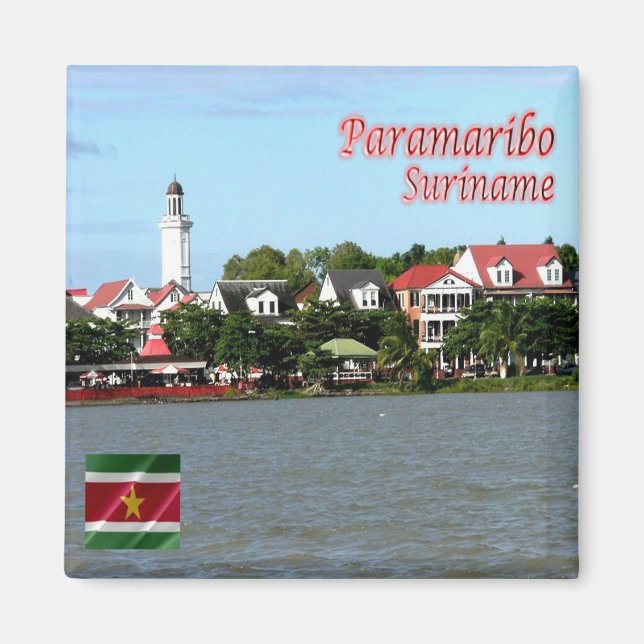 zSR006 PARAMARIBO, Surinam, Amerika, Fridge Magnet (Framsidan)