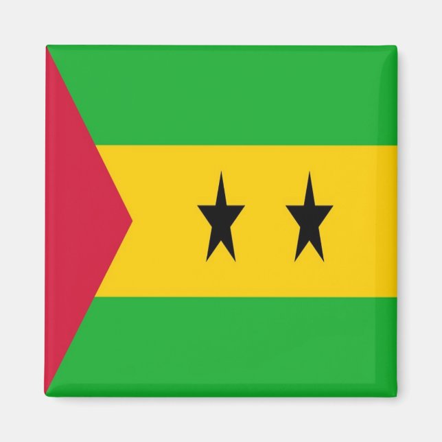 ZST001 SAO TOMè och PRINCIPE, Flagga, Afrika, Magnet (Framsidan)