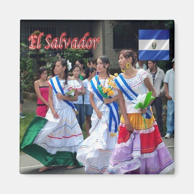 zSV007 EL SALVADOR,Fiestas Patrias, Amerika,Fridge Magnet (Framsidan)