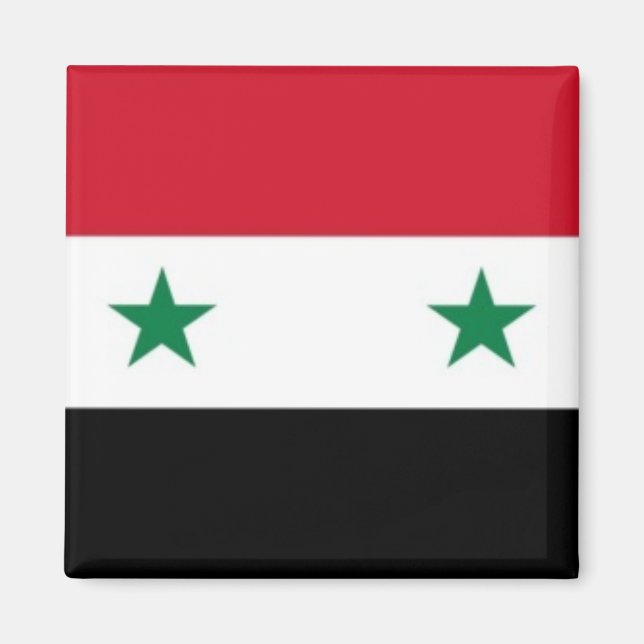 zSY001 Syrian FLAGGA Syrien, Fridge Magnet (Framsidan)
