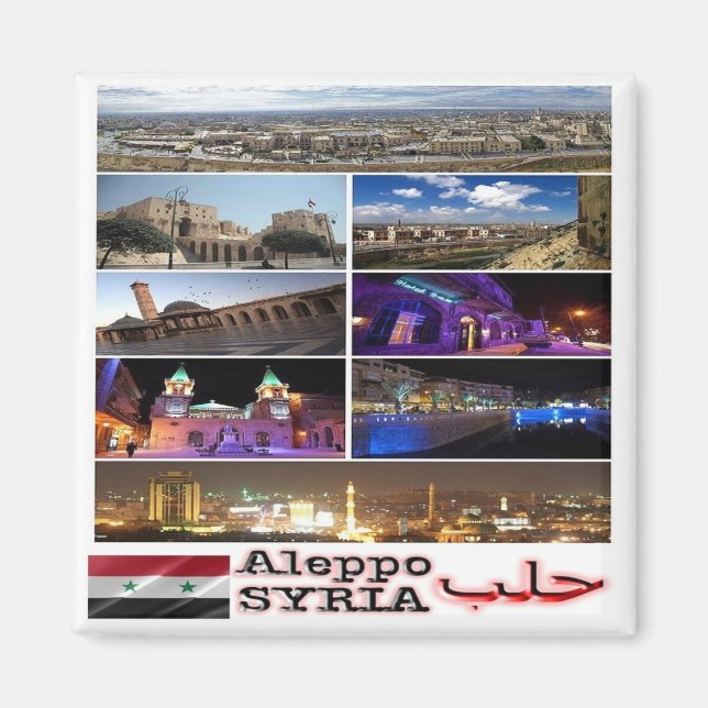 zSY003 kollage of ALEPPO, Syrien, Asien, Fridge Magnet (Framsidan)