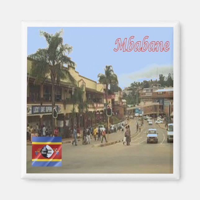 zSZ004 MBABANE, Swaziland, Afrika, Fridge Magnet (Framsidan)