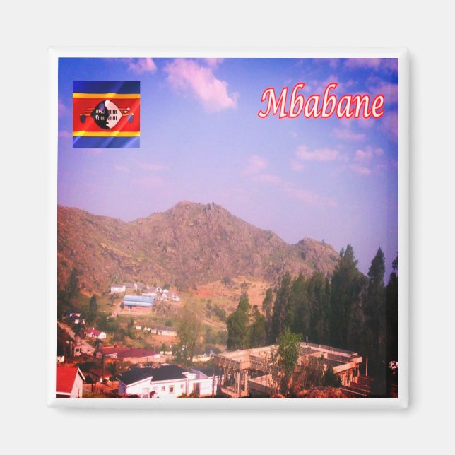 zSZ005 MBABANE, Swaziland, Afrika, Fridge Magnet (Framsidan)