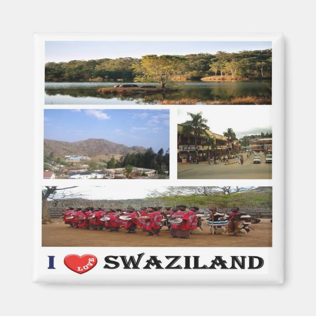 zSZ008 SWAZILAND I Kärlek, Mosaic, Afrika, Fridge Magnet (Framsidan)