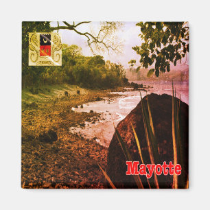 zT003 MAYOTTE, Beach, Afrika, Fridge Magnet