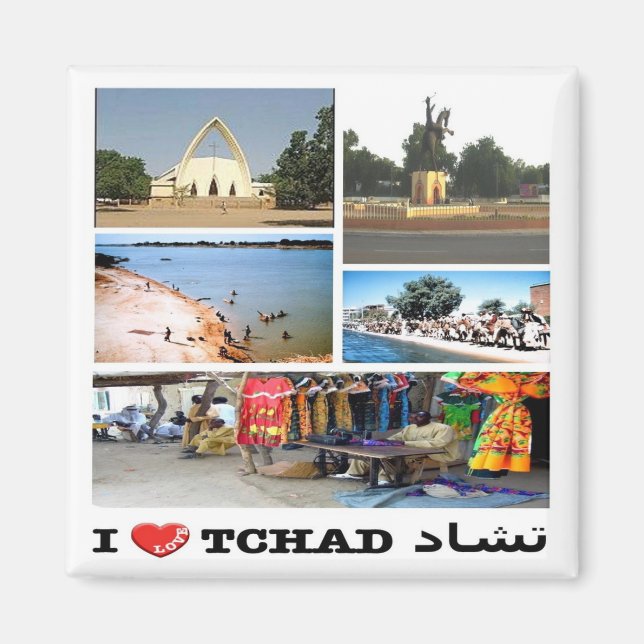 zTD007 CHAD I Kärlek, Mosaic, Afrika, Fridge Magnet (Framsidan)