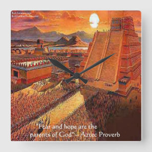 Ztec Empire & Berömd Proverb Wall Clock Fyrkantig Klocka
