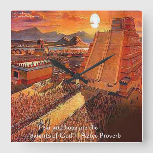 Ztec Empire & Berömd Proverb Wall Clock Fyrkantig Klocka (Framsida)