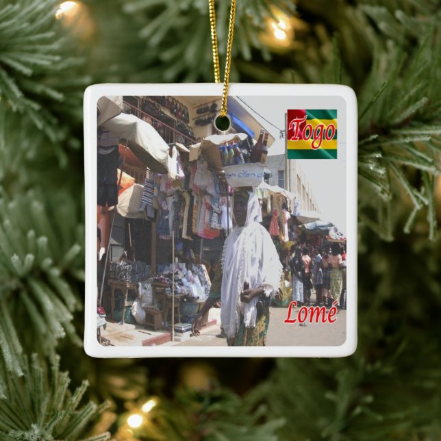 zTG004 LOME' Togo, Afrika, Julgransprydnad Keramik (Träd)