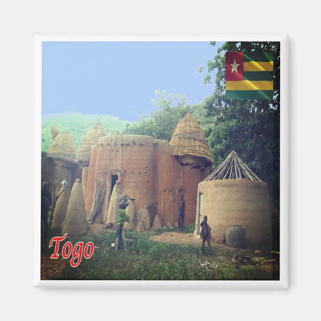 zTG008 TOGO, Taberma House, Afrika, Fridge Magnet (Framsidan)