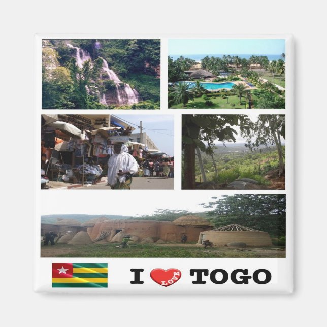 zTG009 TOGO I Kärlek, Mosaic, Afrika, Fridge Magnet (Framsidan)