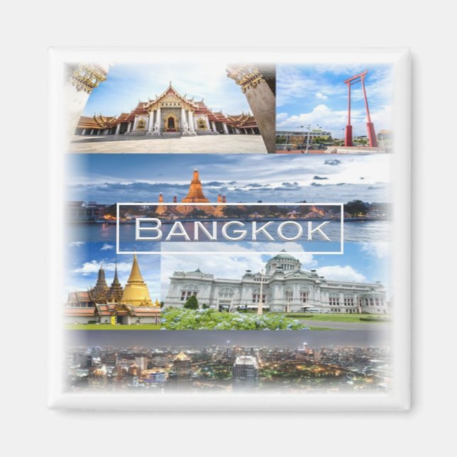 zTH003 mosaic of BANGKOK, Thailand, Asien, Fridge Magnet (Framsidan)