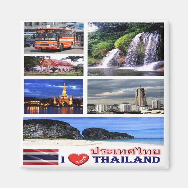 zTH006 i kärlek THAILAND potpourri, Asien, Fridge Magnet (Framsidan)