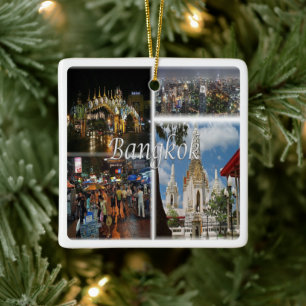 zTH008 mosaic of BANGKOK, Thailand, Asien, Julgransprydnad Keramik