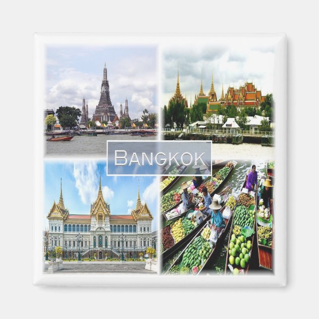 zTH009 kollage of BANGKOK, Thailand, Asien, Fridge Magnet (Framsidan)