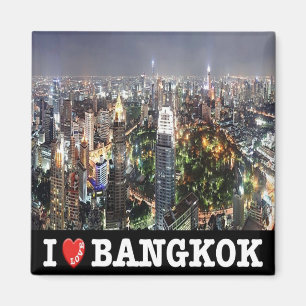 zTH012 i kärlek BANGKOK på natten, Thailand, Fridg Magnet