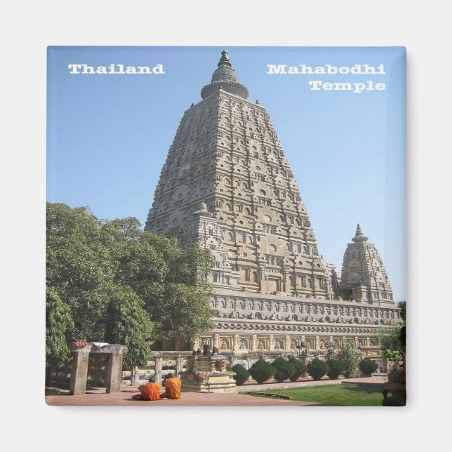 zTH019 Temple of MAHABODHI, Thailand, Asien, Fridg Magnet (Framsidan)